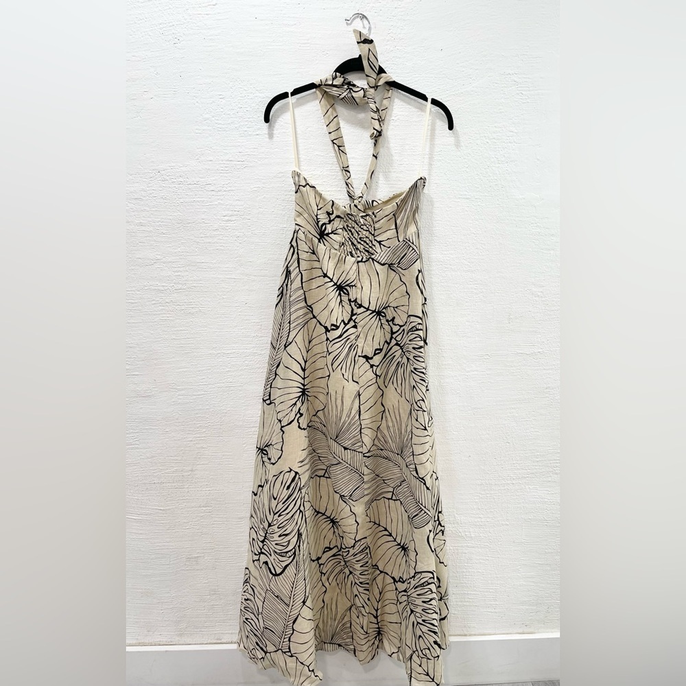 Dissh Malta Palm Linen Halter Maxi Dress - Picture 5 of 6